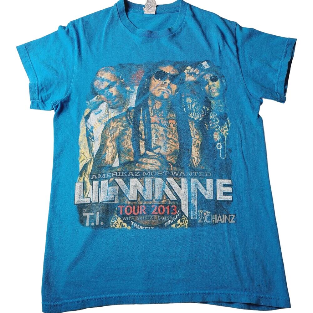 Lil Wayne 2013 Tour Amerikaz Most Wanted 2Chainz Hip Hop Rap T-shirt Size Small